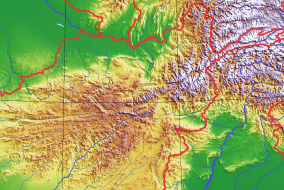 Safe haven for Taliban: The Hindu Kush in Afghanistan and Pakistan. Title: Afghanistan Topography. Author: Sadalmelik. License: Creative Commons BY-SA 3.0.