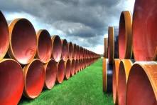 Rohre für Bau einer Gaspipeline