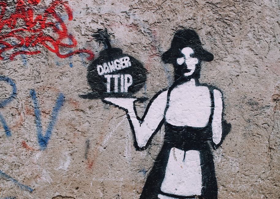 Was ist ein Freihandelsabkommen Freihandelsabkommen: Graffiti zur TTIP