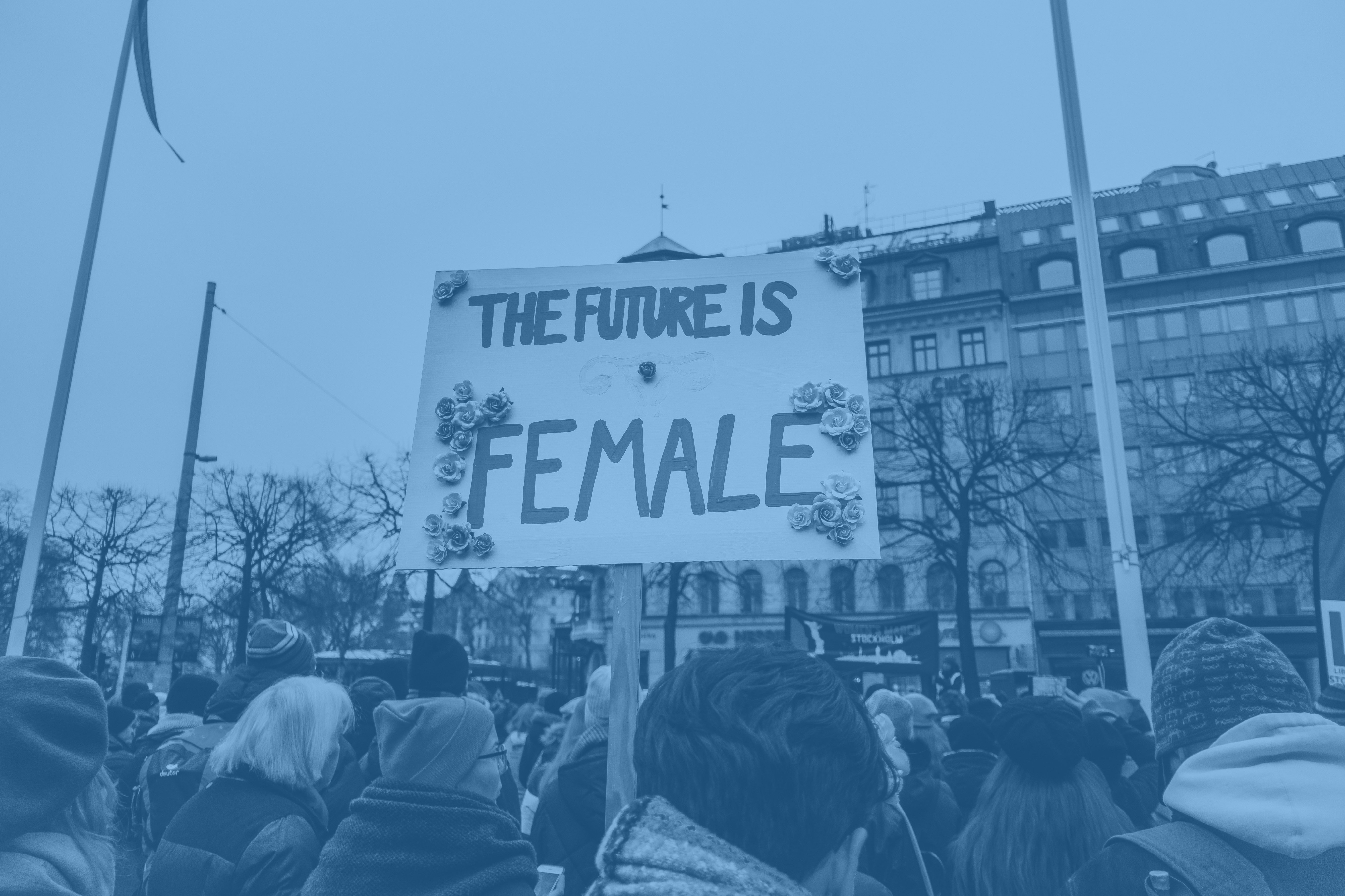 Stockholm, Sweden Women demonstrating with the banner: The Future is Female