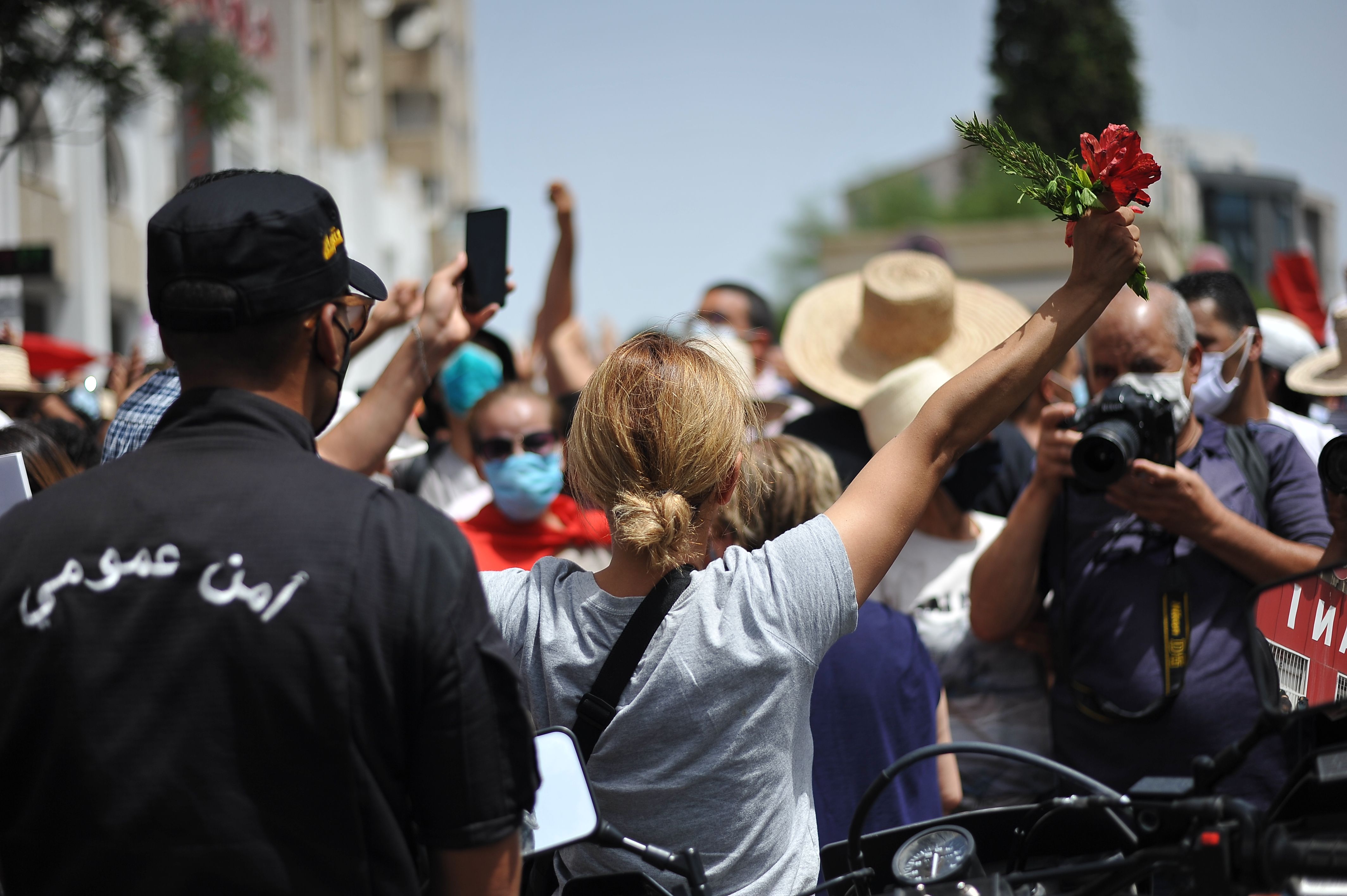 Demonstrationen in Bardo/Tunis, 25 July 2021. Demonstrationen in Bardo und in den Regionen fordern den Rücktritt der Regierung und die Auflösung des Parlaments.