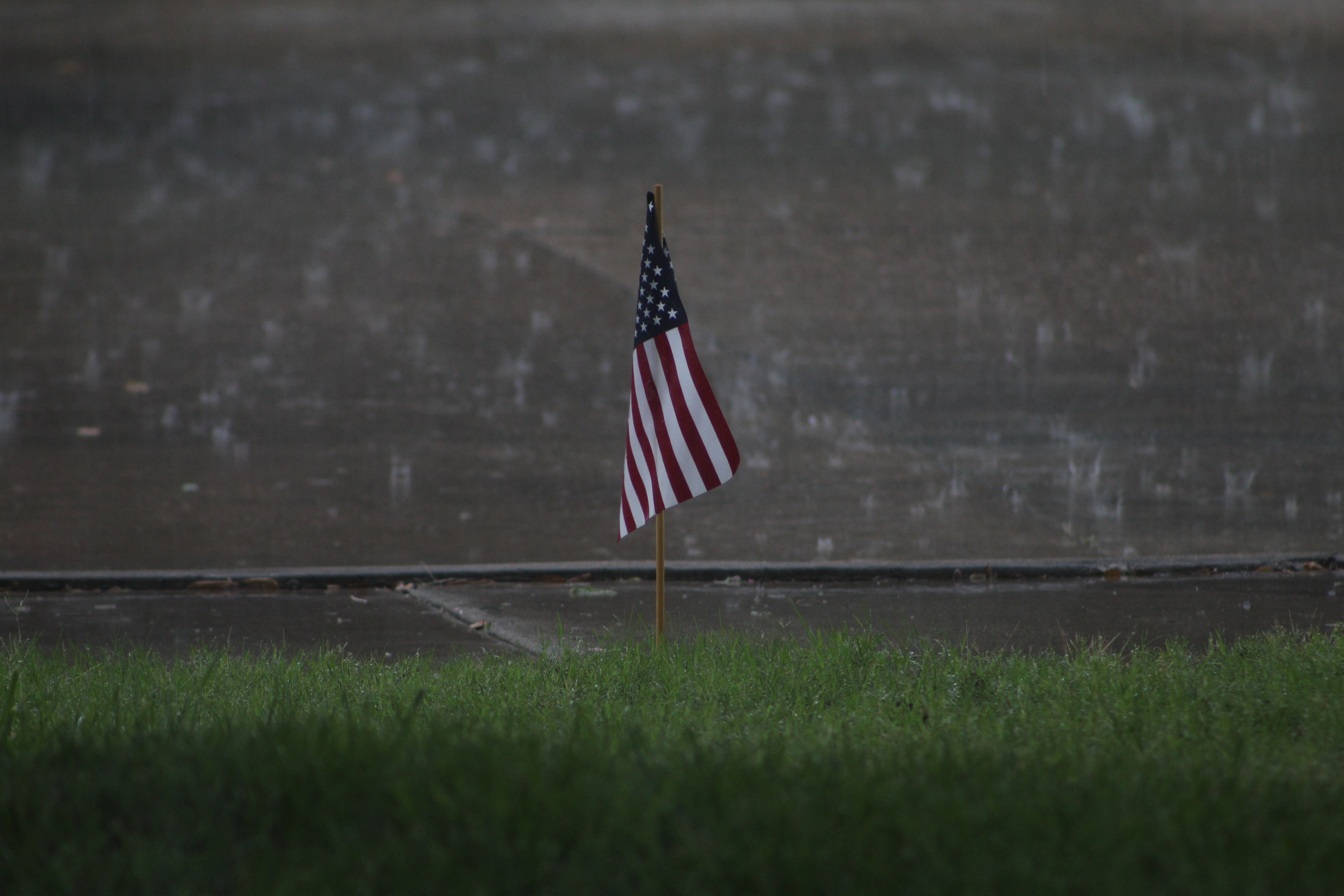 flag while raining flag while raining