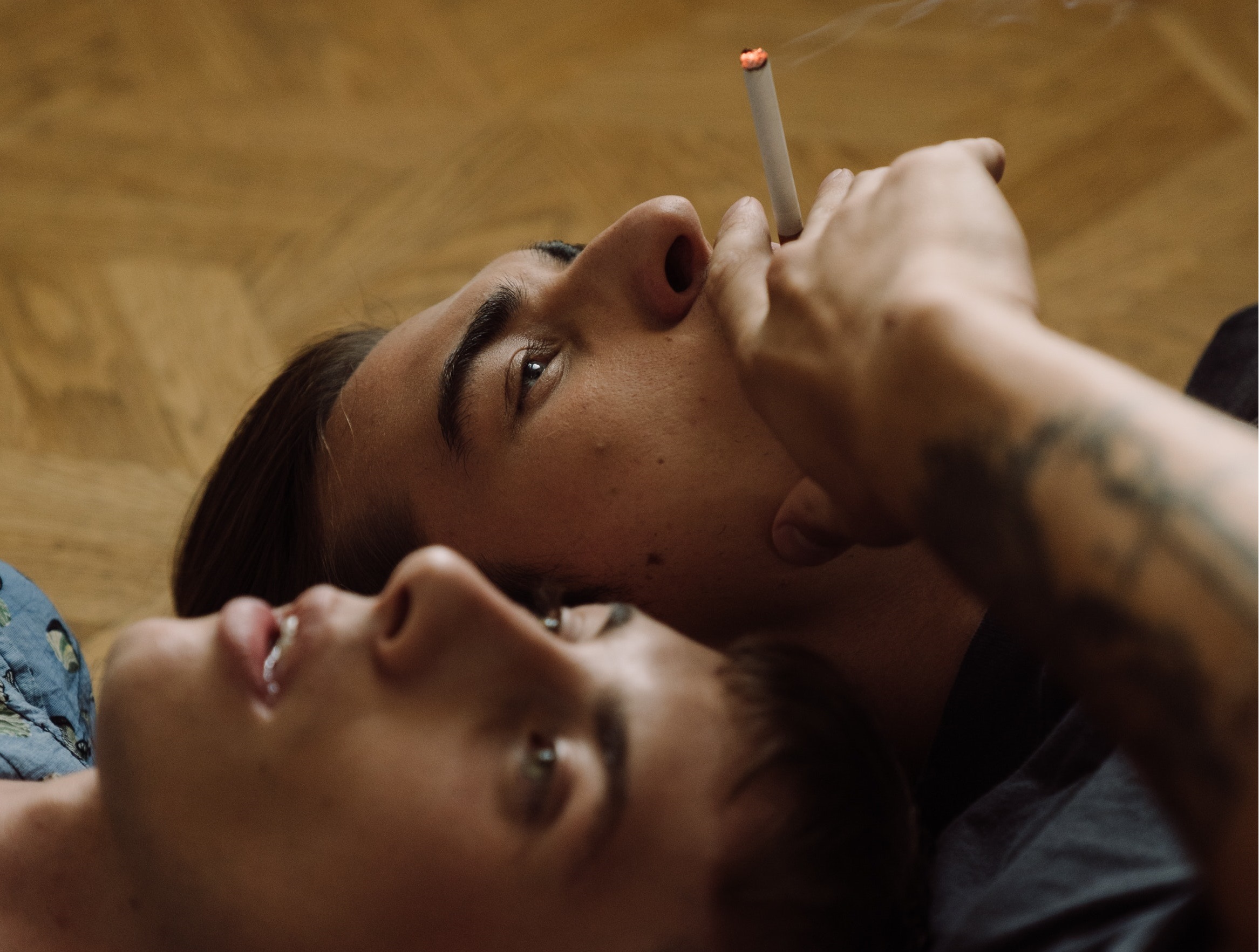 smoking on the floor