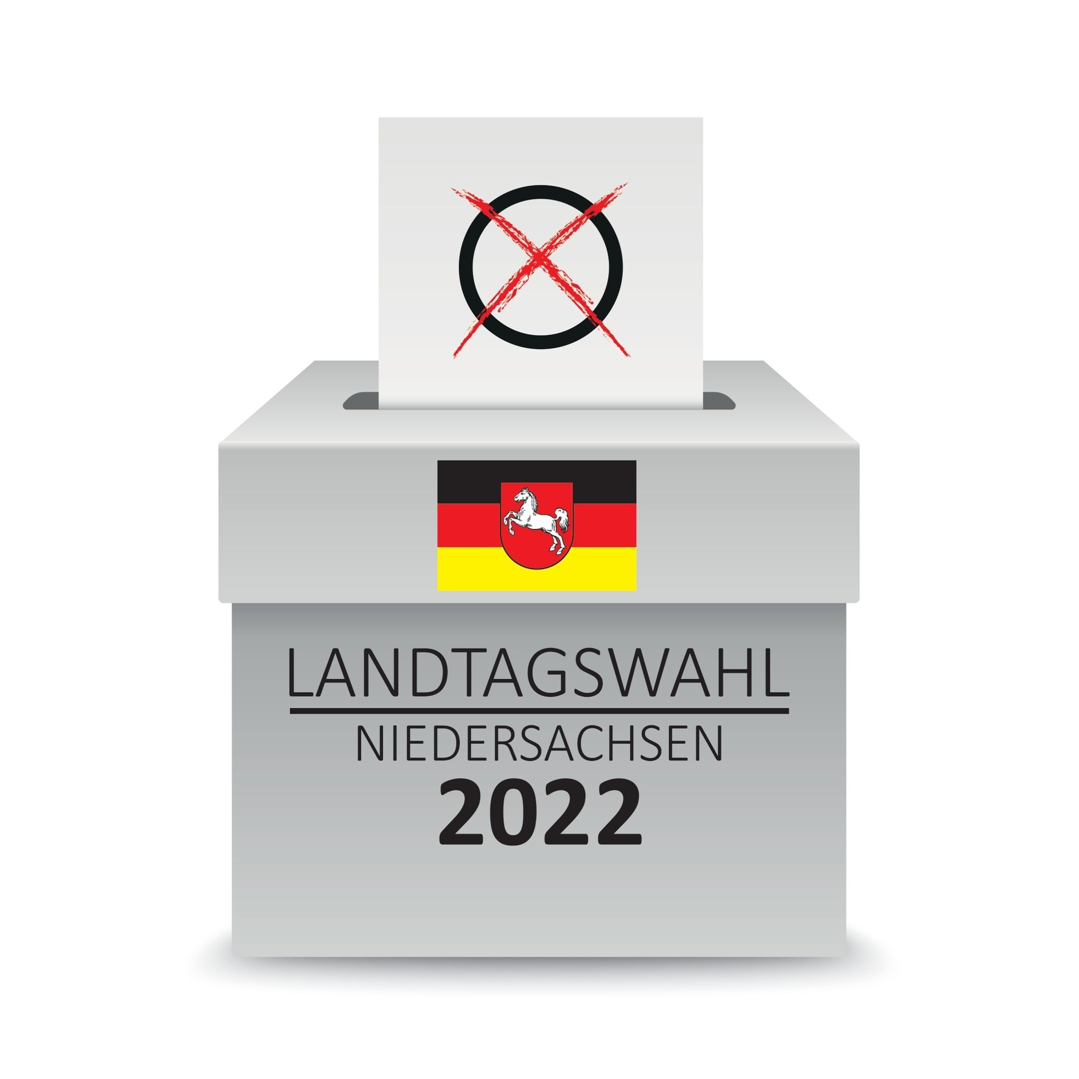 Landtagswahl in Niedersachsen 2022 Grafik Wahlurne: Landtagswahl in Niedersachsen 2022