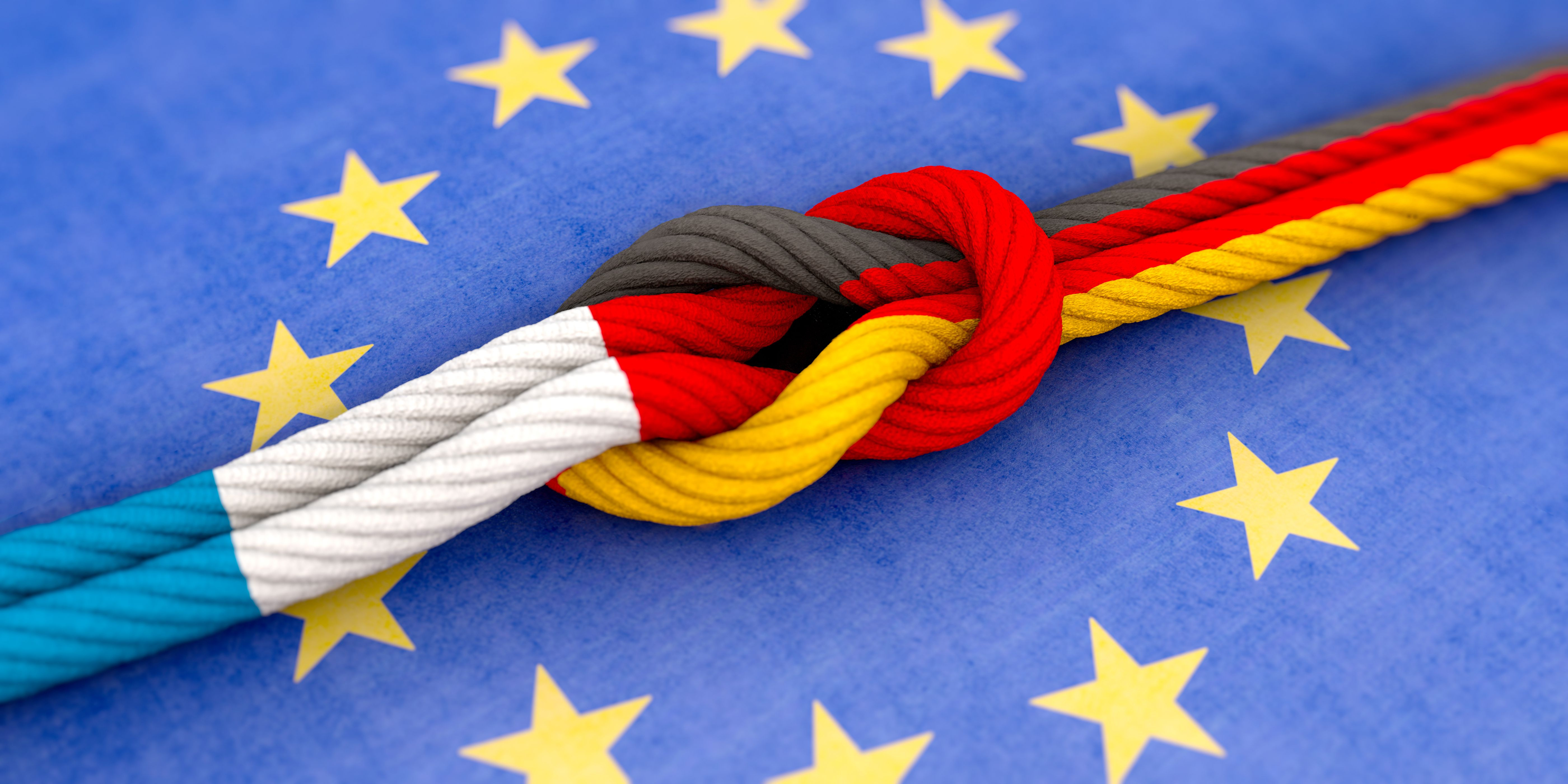 3D Illustration, Verbundenheit zwischen Frankreich und Deutschland 3D Illustration, Verbundenheit zwischen Frankreich und Deutschland