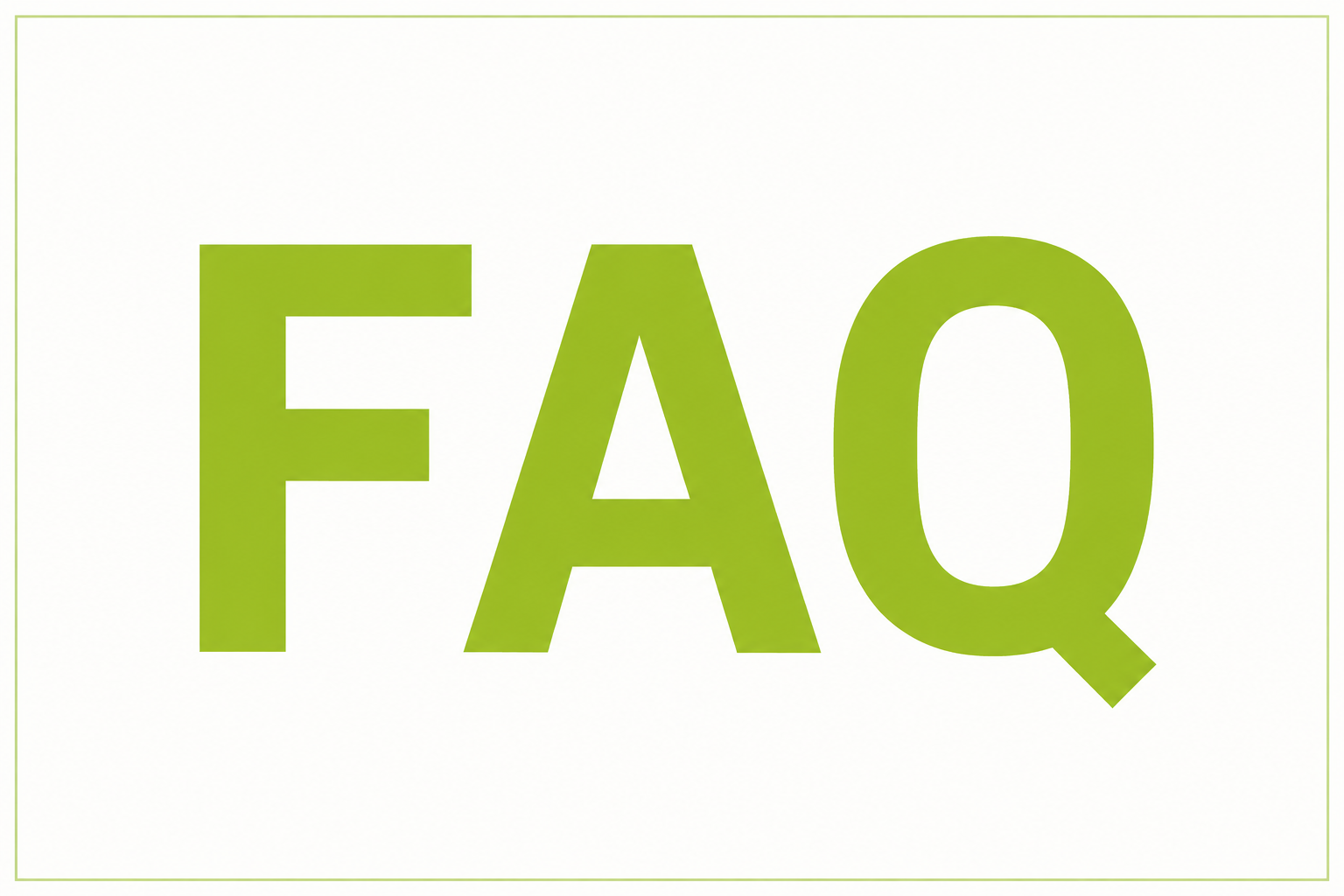 Grüner Schriftzug FAQ