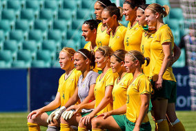 Gruppenfoto der Matildas - der Frauen-Nationalmannschaft Australiens