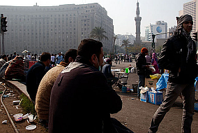 Demonstranten auf dem Tahrir-Platz am 22. November 2011