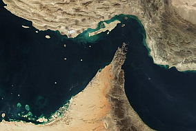 Straße von Hormuz, Aufnahme aus dem Weltraum.