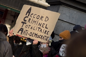Demonstration gegen ACTA in Brüssel