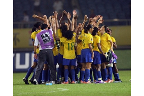 Brasilianisches team im Freudentaumel