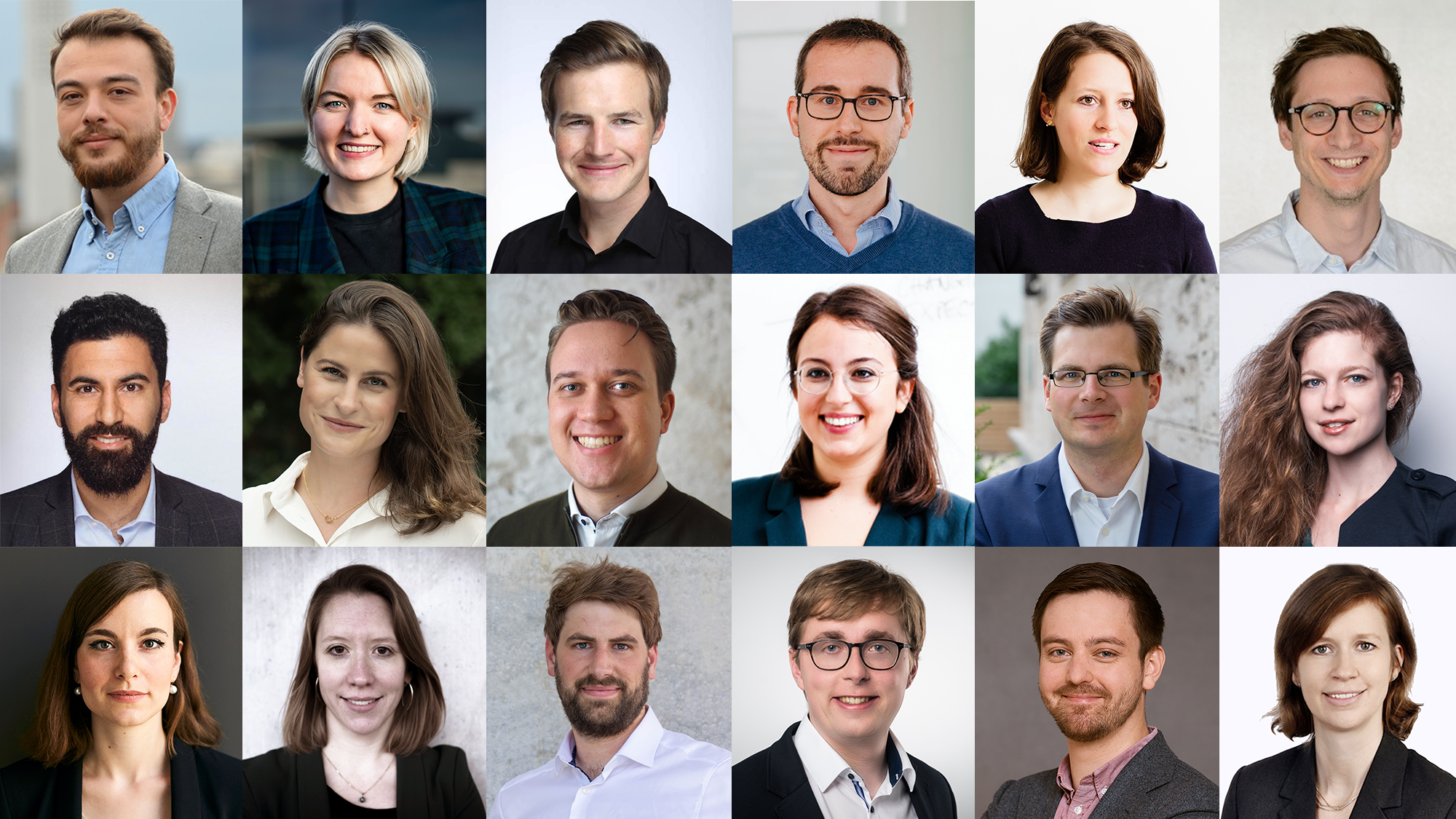 Collage aus den Porträts der Mitglieder des Forums Neue Sicherheitspolitik