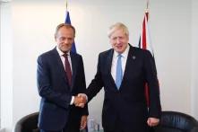 Donald Tusk und Boris Johnson beim Klimagipfel in New York 2019