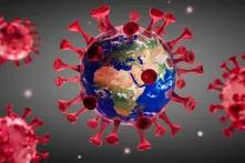 Abbildung einer Viruszelle, in der die Erde abgebildet ist