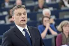 Victor Orban during EP debate on the political situation in Hungary