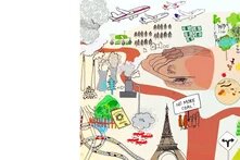 Bunte Collage zur internationalen Umweltpolitik