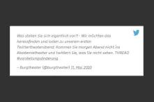 Screenshot eines Tweets des Burgtheaters