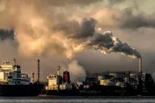 Ships and industries pollute a lot of carbon dioxid