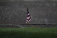 flag while raining 