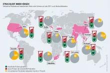 Pestizidatlas Infografik: Verbotene Pestizide auf importiertem Obst in der Schweiz im Jahr 2017, nach Herkunftsländern