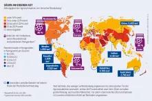 Pestizidatlas Infografik: Abhängigkeit der Agrarproduktion von tierischer Bestäubung