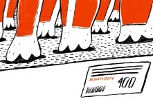 Illustration einer Antikriegsdemonstration in Russland