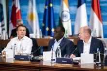 Politicians Macron, Scholz and Sally at the G7 Summit in Germany 