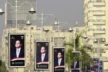 Plakat von Präsident Abdel Fattah Saeed Hussein Khalil el-Sisi , Präsident von Ägypten in Kairo