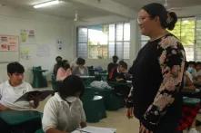 Abraham Bote Tun at a school