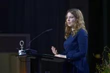 Jamila Schäfer, MdB - gives her laudatory speech at the Anne Klein Women's Award ceremony