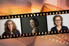 Kinofilmstreifen mit drei Porträts - Layla Stieler, Lea van Acken, Irmgard Zündorf