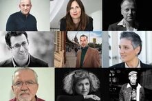Collage: Neun Porträtfotos von Autor*innen - „Alles anders – Deutsch-Israelische Literaturtage 19. & 22. Juni 2025“.
