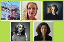 Collage der Porträts von 5 weiblichen Personen. Jury für den Friedensfilmpreis 2026