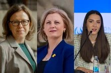 Collage aus drei Porträtaufnahmen von Frauen