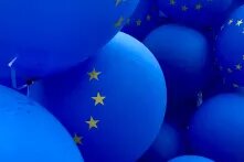 Selbstverständlich Europäisch - Blaue Ballons mit EU Sternchen