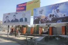 Election campaign posters in a Kabul street