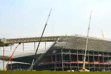 Bauarbeiten am Fußball-WM-Stadion Itaquerão in São Paulo im Mai 2014