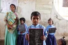 Students at work in India