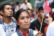 Lady with flag