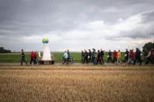 Demonstration in Garzweiler, aufgenommen im August 2015