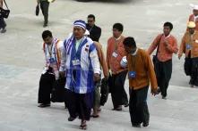 A member of parliament from ethnic party and NLD party members are attending to the lower house parliament in Naypyitaw on 2nd Day of parliament
