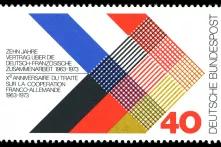 Deutsch-Franzözische Beziehungen: Briefmarke aus dem Jahre 1973