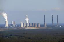 Kraftwerk Boxberg seen from the Schwarze Pumpe power plant from