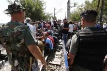 Refugees at the border in Gevgelija, Mazedonia (August 24, 2015)