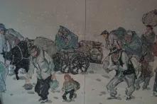 Familien auf der Flucht im Winter