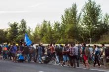 Refugee march in Hungary, September 4, 2015