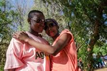 Two women at the Gay Pride March in Johannesburg 2013