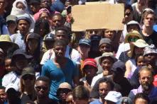 Studentenproteste auf dem Campus der Cape Town Universität, 22. Oktober 2015 2015