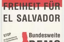 Plakat mit der Aufschrift "Freiheit für El Salvador"