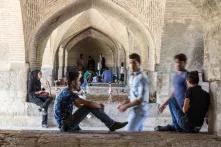 Iranian Youngsters gathering under Si o Seh Pol Bridge